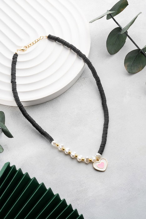 Heliophilia Silver Collar con Colgante de Corazón Multicolor KL-0881